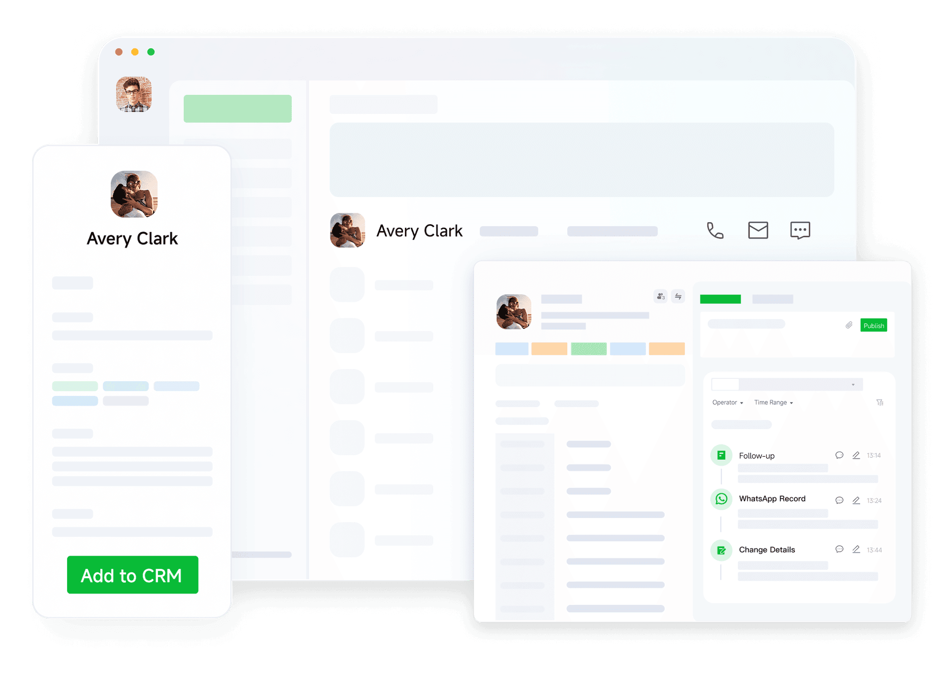 将客户一键导入CRM库
持续跟进服务