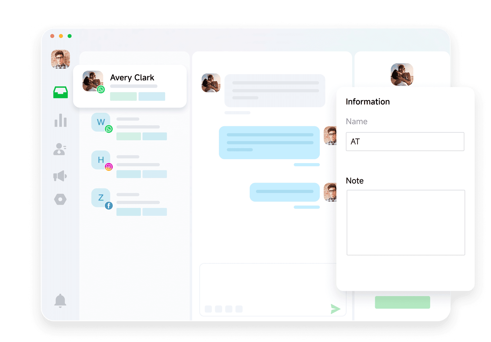实时编辑客户资料
高效协同留言备注​​